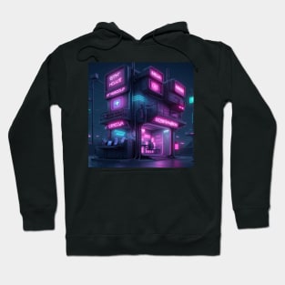 Neon cyberpunk Hotel Hoodie